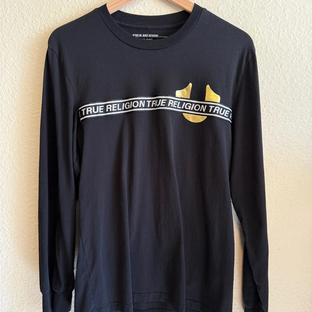 True Religion Black Long Sleeve Shirt-Size M